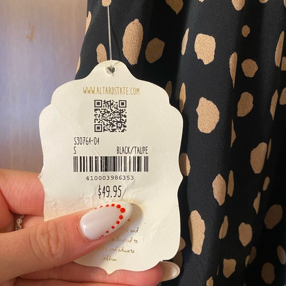 Black and Tan Polka Dot Skirt - Picture 3 of 3